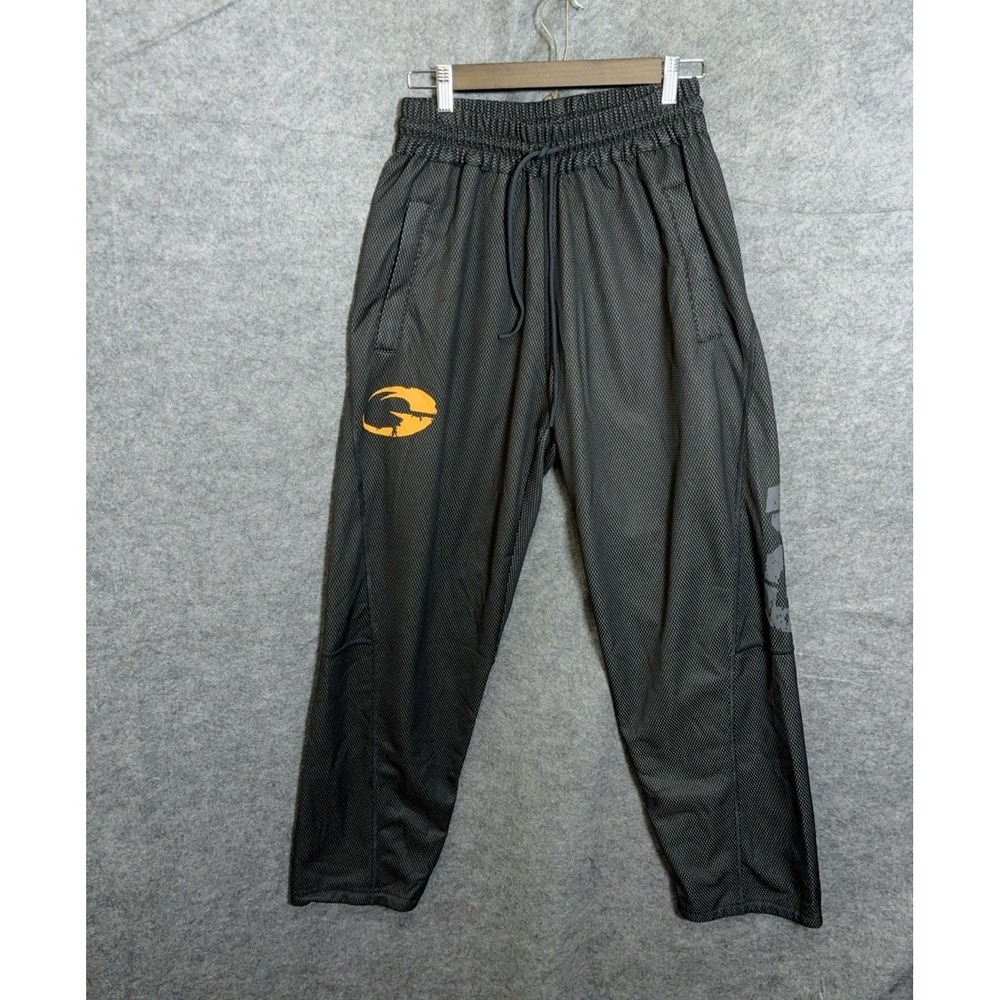 GASP Track Mesh Pants Mens Sz L Gray Pockets Lightweight Logo Gym Workout
